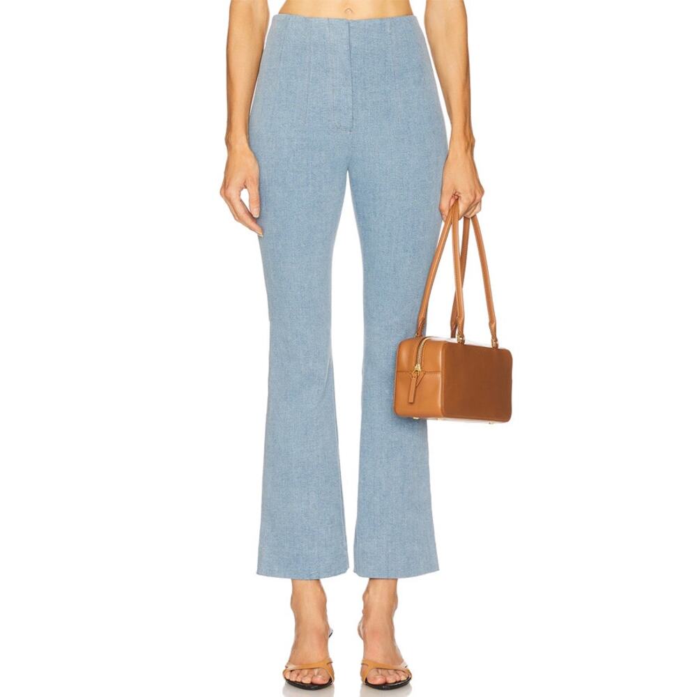 Veronica Beard Chambray Light Blue Bootcut Pants - Picture 1 of 6